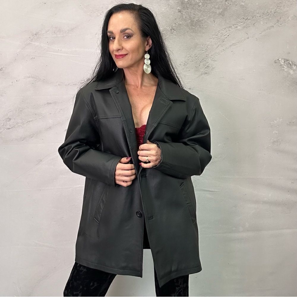 Airborne Leathers genuine leather jacket coat lined coat